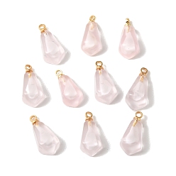 Pink Подвески из прозрачной смолы, имитация фруктов, очарование гранатовых зернышек, с петлей из золотистого железного сплава, розовые, 17x8x6.5 мм, отверстие : 1.6 мм