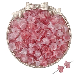 Бледно-фиолетовый Красный 100 шт. акриловые колпачки для бусин, цветок, бледно-фиолетовый красный, 12x7 мм, отверстие : 1.5 мм