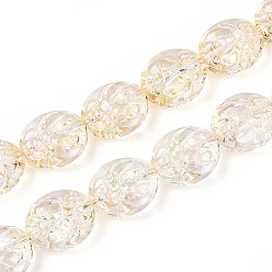 Светло-желтый Краска для выпечки, прозрачные стеклянные бусины, нити, овал и пчела, светло-желтый, 15.5x13.5x7.5 мм, отверстие : 1 мм, около 40 шт / нитка, 24.80 дюйм (63 см)