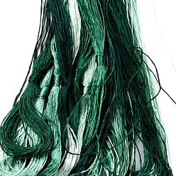 Dark Green Real Silk Embroidery Threads, Friendship Bracelets String, 8 Colors, Gradient color, Dark Green, 1mm, 20m/bundle, 8 bundles/set