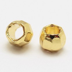 Golden Brass Spacer Beads, Rondelle, Lead Free & Nickel Free & Cadmium Free, Golden, 3x2mm, Hole: 1.5mm