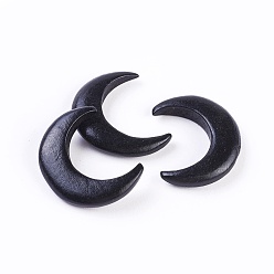 Черный Кабошоны из тополя, окрашенные, луна, чёрные, 50x40x9.5 мм