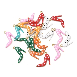 (52) Непрозрачная лаванда 304 нержавеющей стальной эмали подвески, туфли на высоком каблуке прелести, золотые, без свинца, без кадмии и без никеля, разноцветные, 14x14x2 мм, отверстие : 1.2 мм