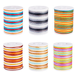 (52) Непрозрачная лаванда 6 рулоны 6 цвета сегмент окрашенный витой вощеный полиэфирный шнур, круглые, разноцветные, 1 мм, около 12.03 ярдов (11 м) / рулон, 1 рулон / цвет
