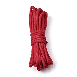 FireBrick Nylon Braided Cord, Round, for Shoelace Making, DIY Clothes Sewing, FireBrick, 5mm, about 5.47 Yards(5m)/pc