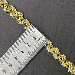 Yellow 25 Yards Polyester Wavy Ribbon, for Clothes Accessories, Yellow, 1/4 inch(8mm), about 25.00 Yards(22.86m)/Set