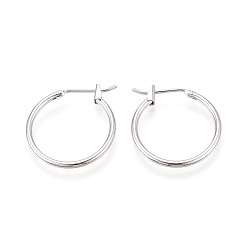 Платинированный Серьги из 304 нержавеющей стали, с латунным, Реальная платина, 20x20x2.5 мм