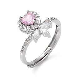 Цветок Регулируемый из латуни с кольцами из циркония, цветок, внутренний диаметр: 18 мм