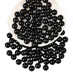 Черный 100 кабошоны из пластика имитация жемчуга шт, полукруглый, чёрные, 4x2 мм