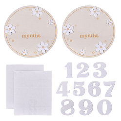 Бланшированный Миндаль 2 пакеты из МДФ, ежемесячные карточки с информационным знаком для младенцев, подарки на рождение ребенка для мальчиков и девочек, плоско-круглые, бланшированный миндаль, 150x4.5 мм