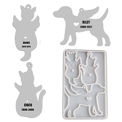 Белый Силиконовые формы, формы для украшения подвесок, формы для литья гипсовой смолы, животная тема, белые, 107.5x68 мм