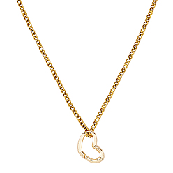 Золотой 304 ожерелья с подвеской в виде сердца из нержавеющей стали для женщин, золотые, 18.43 дюйм (46.8 см)