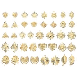Light Gold DIY Pendant Making Finding Kit, Including Iron Pendants & Pendants Cabochon Settings, Cadmium Free & Lead Free, Light Gold, 40pcs/box