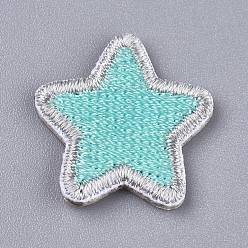 Türkis Computergesteuertes Stickstoff selbstklebende wiederverwendbare Patches, Patch aufkleben, für Kinderkleidung, Jacken, Jeans, Rucksäcke, Stern, Türkis, 20x21x2 mm