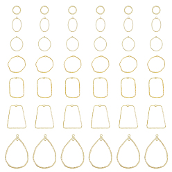 Light Gold Набор для самостоятельного изготовления ювелирных изделий, включая соединительные кольца из сплава и подвески с открытой задней панелью, кольцо, трапеция, капля и прямоугольник, без кадмия и без свинца, золотой свет, 42 шт / коробка