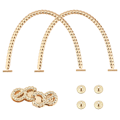 Light Gold Legierungsbeutelriemen, mit Eisenschraube, Ersatzhandtasche Dekoration Taschen Gurte, Licht Gold, 105x137x4 mm