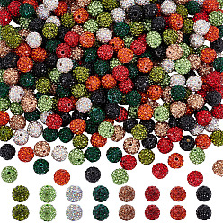 (52) Непрозрачная лаванда 320шт 8цвета бусины из полимерной глины ручной работы со стразами, круглые, разноцветные, 10 мм, отверстие : 2 мм, 40 шт / цвет