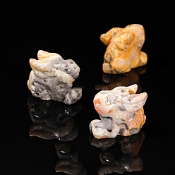 Сумасшедший Агат Натуральный сумасшедший агат, украшение домашнего офиса, кролик, 55 мм