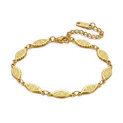 Horse Eye 304 de acero inoxidable pulseras de cadena enlace, real 18 k chapado en oro, revestimiento de iones (ip), ojo del caballo, 6.69 pulgada (17 cm)