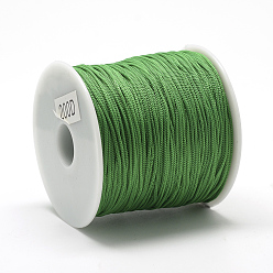 Dark Green Polyester Cords, Dark Green, 0.8mm, about 131.23~142.16 yards(120~130m)/roll