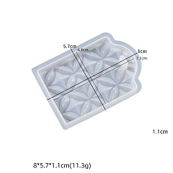 Rectangle Силиконовые формы для подвесок со стереоскопическим рисунком своими руками, формы для литья смолы, инструменты для производства глиняных ремесел, прямоугольные, 80x57x11 мм