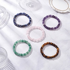 Смешанные камни Браслеты из бисера из натуральных драгоценных камней для мужчин и женщин, круглый и дисковый, внутренний диаметр: 2 дюйм (5.1 см)