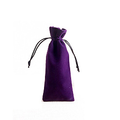 Индиго Бархатные сумки для хранения, мешочки для упаковки на шнурке, прямоугольные, индиговые, 15x6 см