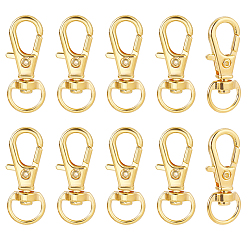 Golden 10Pcs Alloy Swivel Lobster Claw Clasps, Swivel Snap Hook, Jewelry Making Supplies, Golden, 30.5x11x6mm, Hole: 5x9~10mm