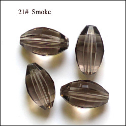 Серый Имитация Австрийские кристаллические шарики, класс AAA, граненые, овальные, серые, 10x13 мм, отверстие : 0.9~1 мм