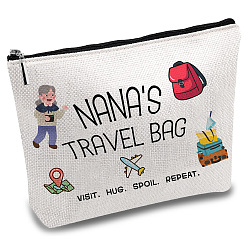 Слово Поликоттоновые холщовые сумки-хранилища с тематикой медсестры, металлические мешочки на молнии, прямоугольные, слово, 18x25 см