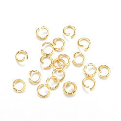 Real 18K Gold Plated 304 Stainless Steel Jump Rings, Open Jump Rings, Metal Connectors for DIY Jewelry Crafting and Keychain Accessories, Real 18k Gold Plated, 22 Gauge, 4x0.6mm, Inner Diameter: 3mm