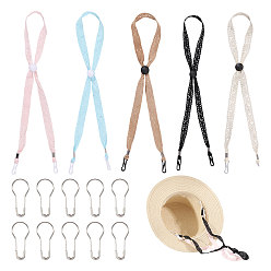 (52) Непрозрачная лаванда 5шт. 5 цветов, шапка из поликоттона, гибкий съемный шнурок под подбородком, ветрозащитный зажим для ремня, регулируемая застежка для шнура, разноцветные, 680x15 мм, 1 шт / цвет