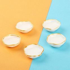 Белый Миниатюрная чаша из смолы, для кукольных аксессуаров, притворяющихся опорными украшениями, белые, 21.5x8.5 мм