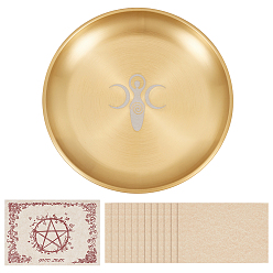 Goddess 1ПК 201 подсвечник из нержавеющей стали, плоско-круглые, золотые, богиня, 14.1x1.1 см, Внутренний диаметр: 13.5 cm