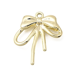 Golden Alloy Pendants, Ribbon Bowknot Charms, Golden, 25x21x4mm, Hole: 1.6mm