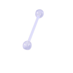 Прозрачный Акриловые прямые штанги пирсинг языка кольца для женщин мужчин, прозрачные, 16x5 мм