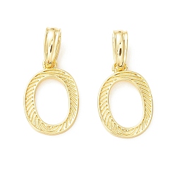 Letter O Подвески с буквами из экологически чистой латуни, настоящее золото 18 k с долговечным покрытием, без кадмия и без свинца, letter.o, 16.5x11.5x1.4 мм, отверстие : 6.5x3.3 мм