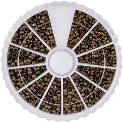 Античная Бронза Зажимные бусины из латуни, античная бронза, 6.5x1.3 см, 2010 шт / коробка