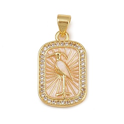 Crane Латунные микро проложить кубического циркония подвески, реальный 18 k позолоченный, с эмалью, стойки покрытие, долговечный, без кадмия и без свинца, кран, 21.5x13.5x3.5 мм, отверстие : 3.5x5 мм