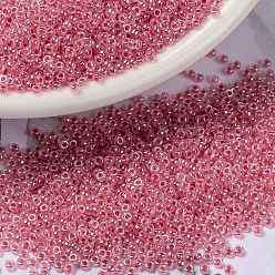 (RR535) Carnation Pink Ceylon MIYUKI Round Rocailles Beads, Japanese Seed Beads, (RR535) Carnation Pink Ceylon, 15/0, 1.5mm, Hole: 0.7mm, about 5555pcs/bottle, 10g/bottle