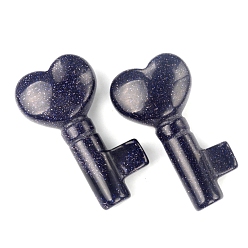 Синий Драгоценный Камень Синтетический синий золотой камень с резным камнем в форме сердца, для домашнего офиса настольный орнамент фэн-шуй, 37~40x22x10 мм