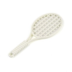 Белый Спрей окрашены сплава большие кулоны, ракетки для бадминтона, без кадмия, без никеля и без свинца, белые, 77x30.5x3 мм, отверстие : 3 мм