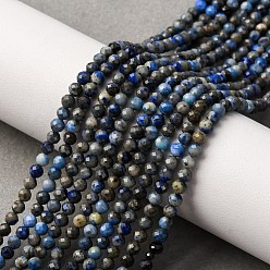 Ляпис-Лазурь Нитки бусины из натурального ляписа-лазури, граненые, круглые, 3~3.5 мм, отверстие : 0.6 мм, около 119 шт / нитка, 15.28 дюйм (38.8 см)