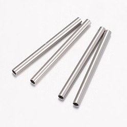 Stainless Steel Color 304 Stainless Steel Tube Beads, Stainless Steel Color, 20x1.5mm, Hole: 1mm
