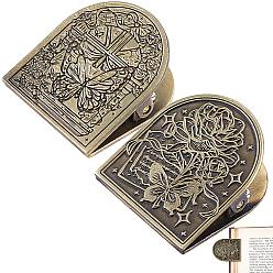 Mixed Shapes 2 наборы 2 стили декоративные зажимы для папок из цинкового сплава в тибетском стиле, металлические зажимы для книг для держателя страниц журнала, офисные принадлежности, античная бронза, разнообразные, 45.5x40.5x20 мм, 1 набор / стиль