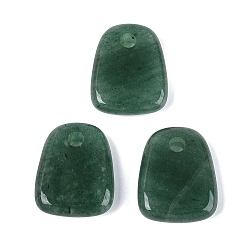 Зеленый Авантюрин Естественный зеленый авантюрин подвески, трапециевидные подвески, 28.5~29x22.5~23x6~7 мм, отверстие : 3.5~5 мм
