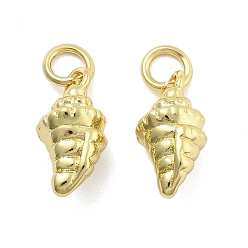 Другие Латунные подвески, без кадмия, без никеля и без свинца, очарование серии океан, с целью перехода в кольце, реальный 18 k позолоченный, раковина, 14x6.5x6.5 мм, отверстие : 3.5 мм