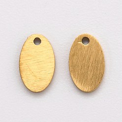 Золотой Ионное покрытие (ip) 304 подвески из нержавеющей стали, пустая бирка с матовой отделкой, лазерная резка, двухсторонний эффект тягового станка, овальные, золотые, 7x4.5x1 мм, отверстие : 1.8 мм