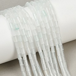 Нектар Окрашенные природные белый нефрит бисер пряди, колонка, нектар, 5~5.5x3~3.5 мм, отверстие : 1 мм, около 72~84 шт / нитка, 15.04~15.35 дюйм (38.2~39 см)