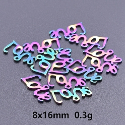 Rainbow Color Шкентели нержавеющей стали, словесное любовное очарование, Радуга цветов, 8x16 мм